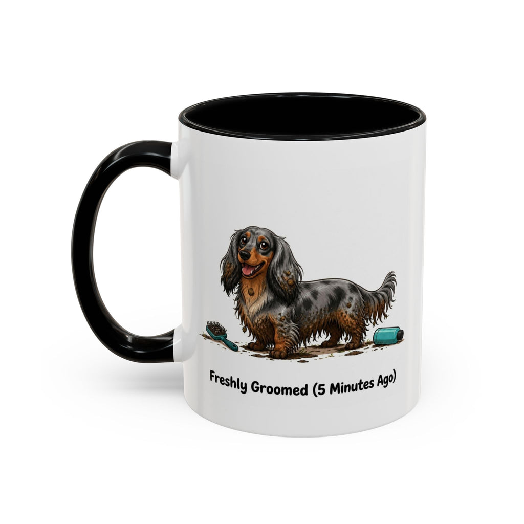 Freshly Groomed Mug - Mini Long Haired Dachshund - Dapple
