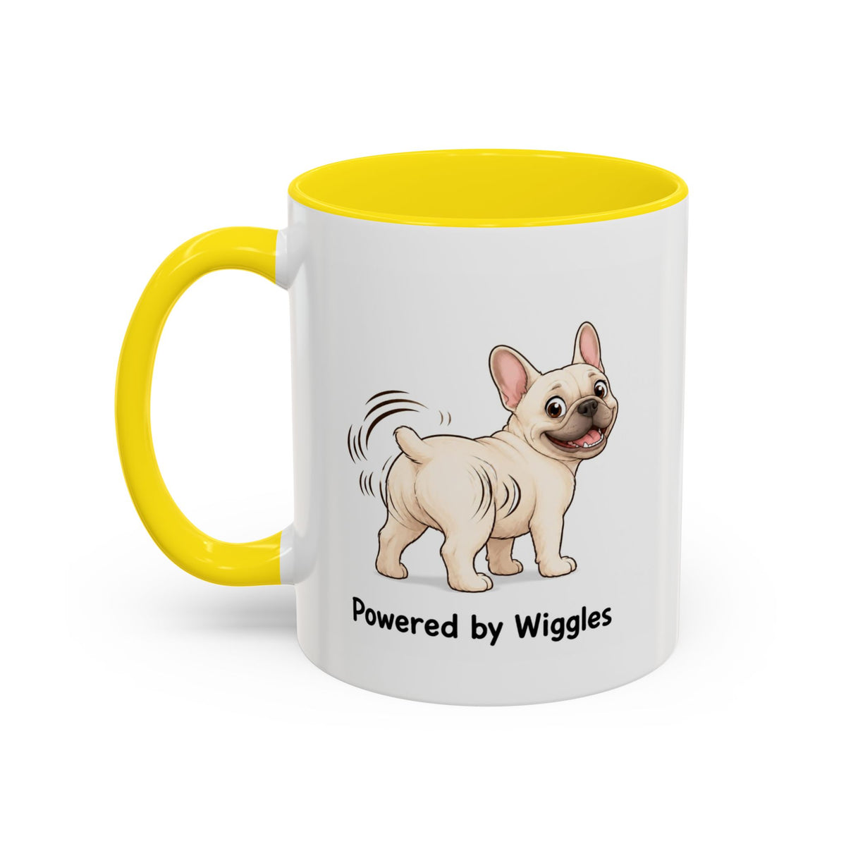 Powered by Wiggles Mug - French Bulldog - Cream