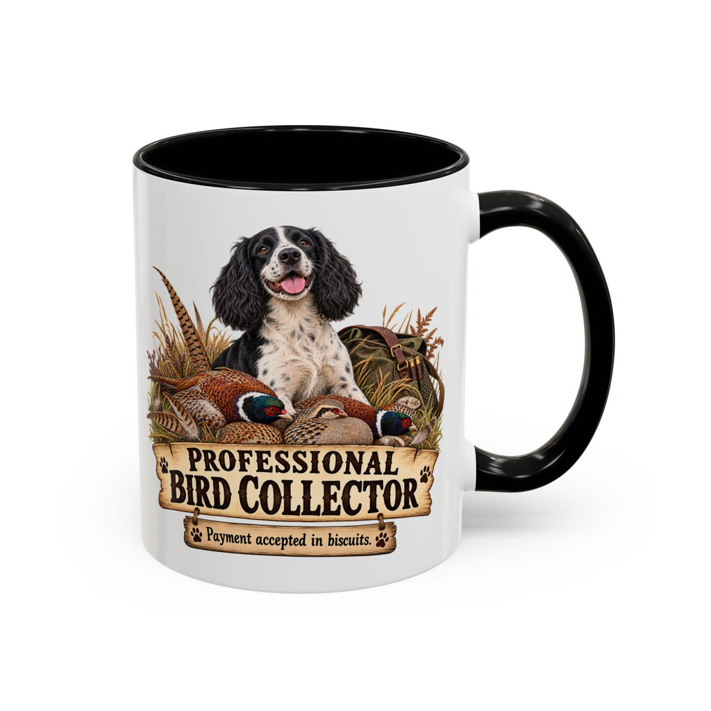 Funny Black and White Springer Spaniel Mug - Professional Bird Collector, Gundog Owner Gift, Shooting Dog Lover Coffee Mug, 11oz