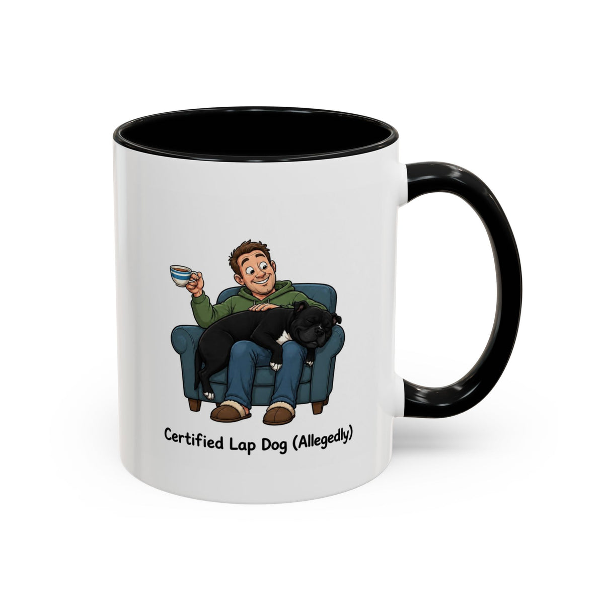 Lap Dog Mug - Staffordshire Bull Terrier - Black