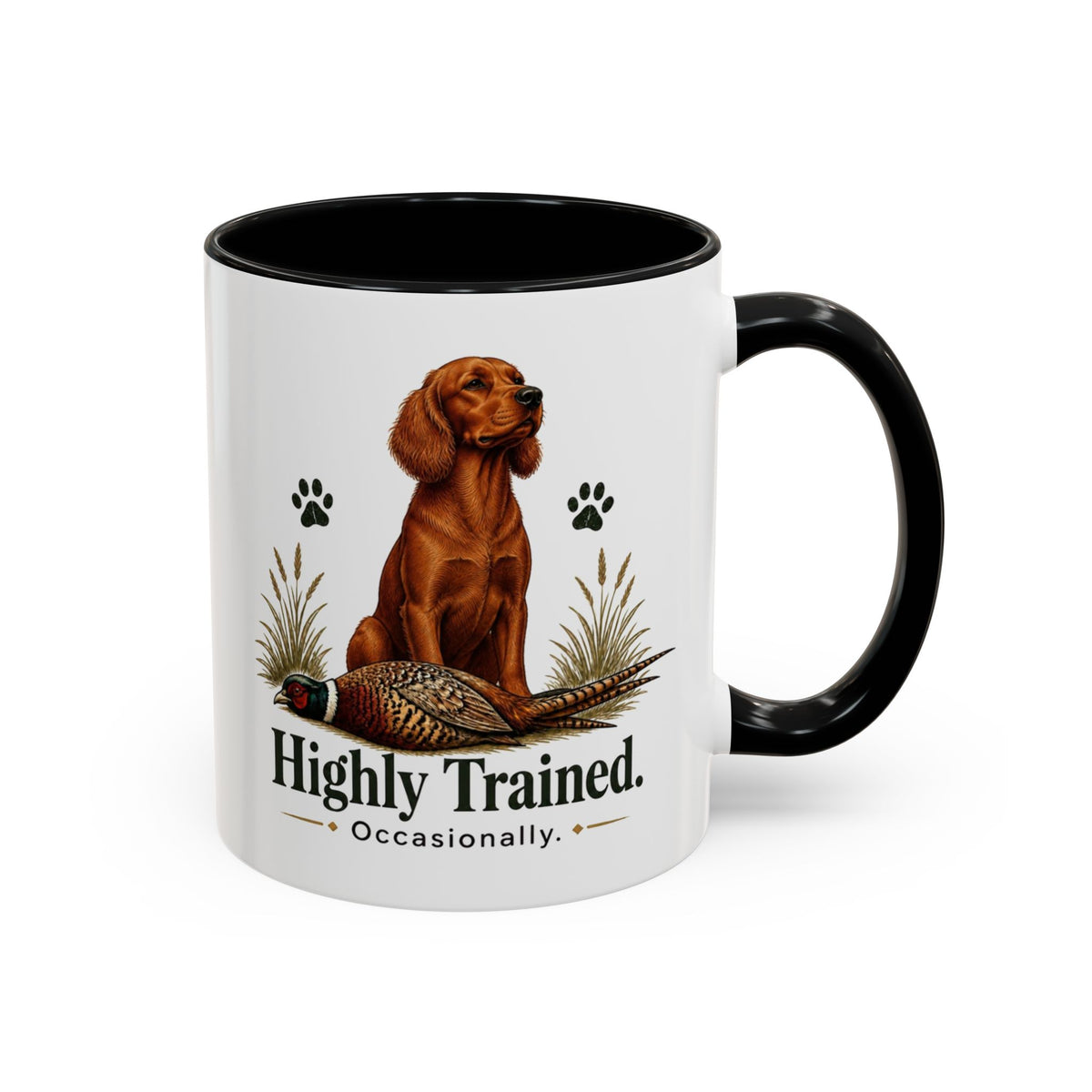 Funny Red Cocker Spaniel Mug - Highly Trained Occasionally, Gundog Owner Gift, Shooting Dog Lover Coffee Mug, 11oz