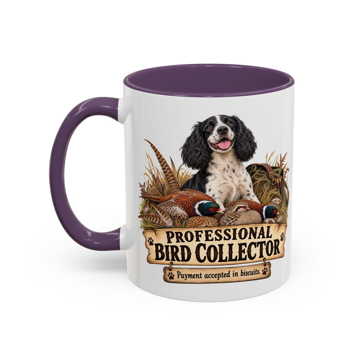 Funny Black and White Springer Spaniel Mug - Professional Bird Collector, Gundog Owner Gift, Shooting Dog Lover Coffee Mug, 11oz