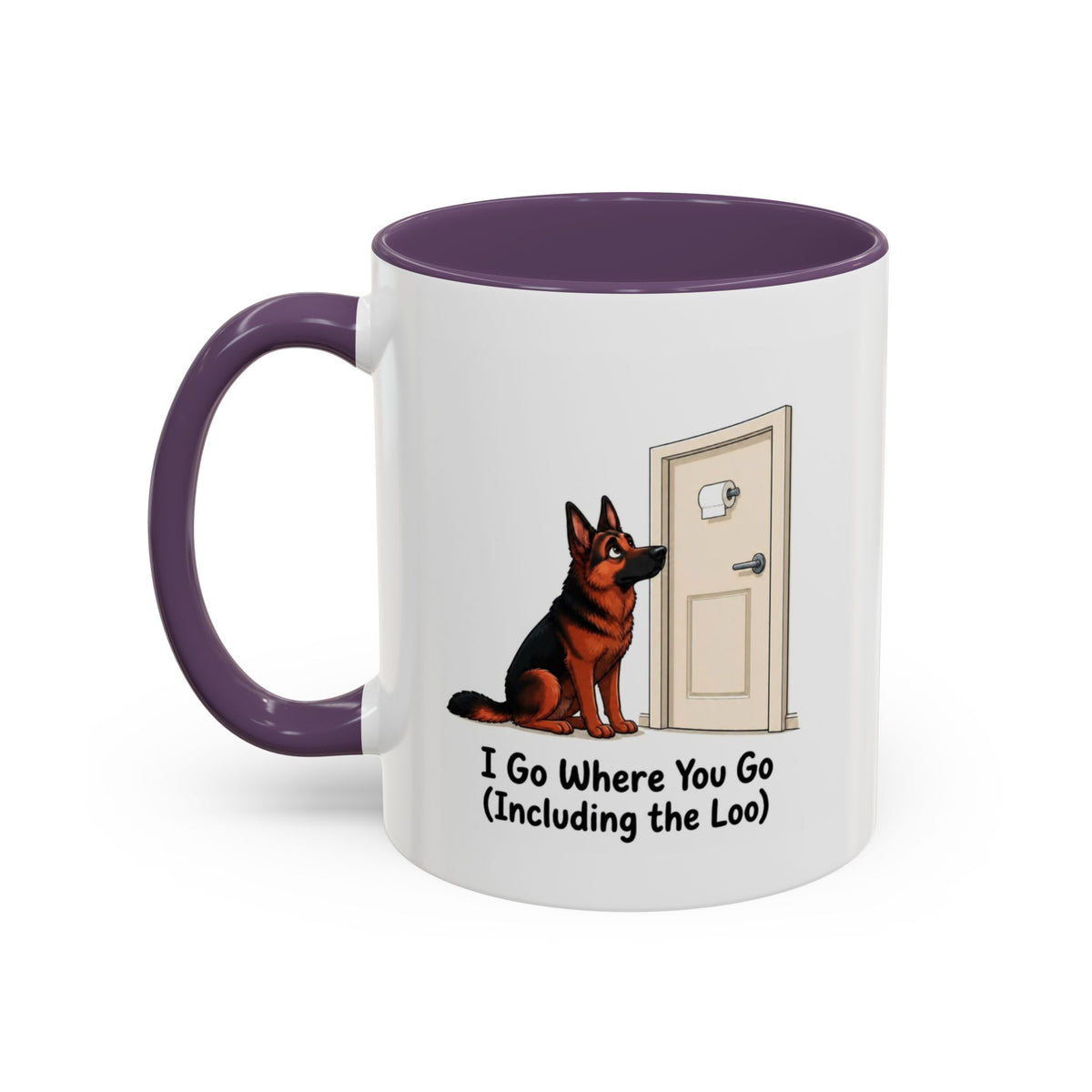 I Go Where You Go Mug - German Shepherd - Black & Red