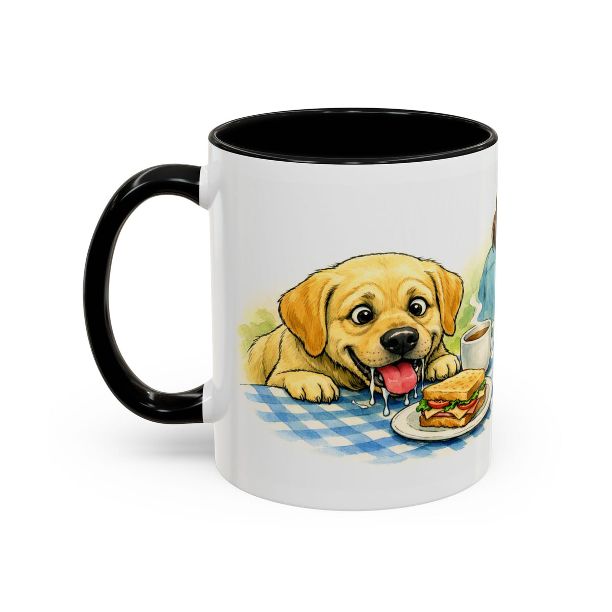 Funny yellow Labrador mug, food thief Lab – view 5