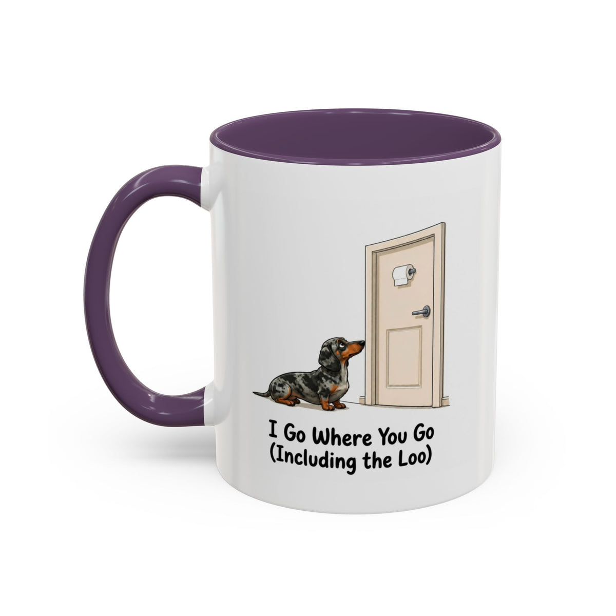I Go Where You Go Mug - Mini Smooth Dachshund - Dapple