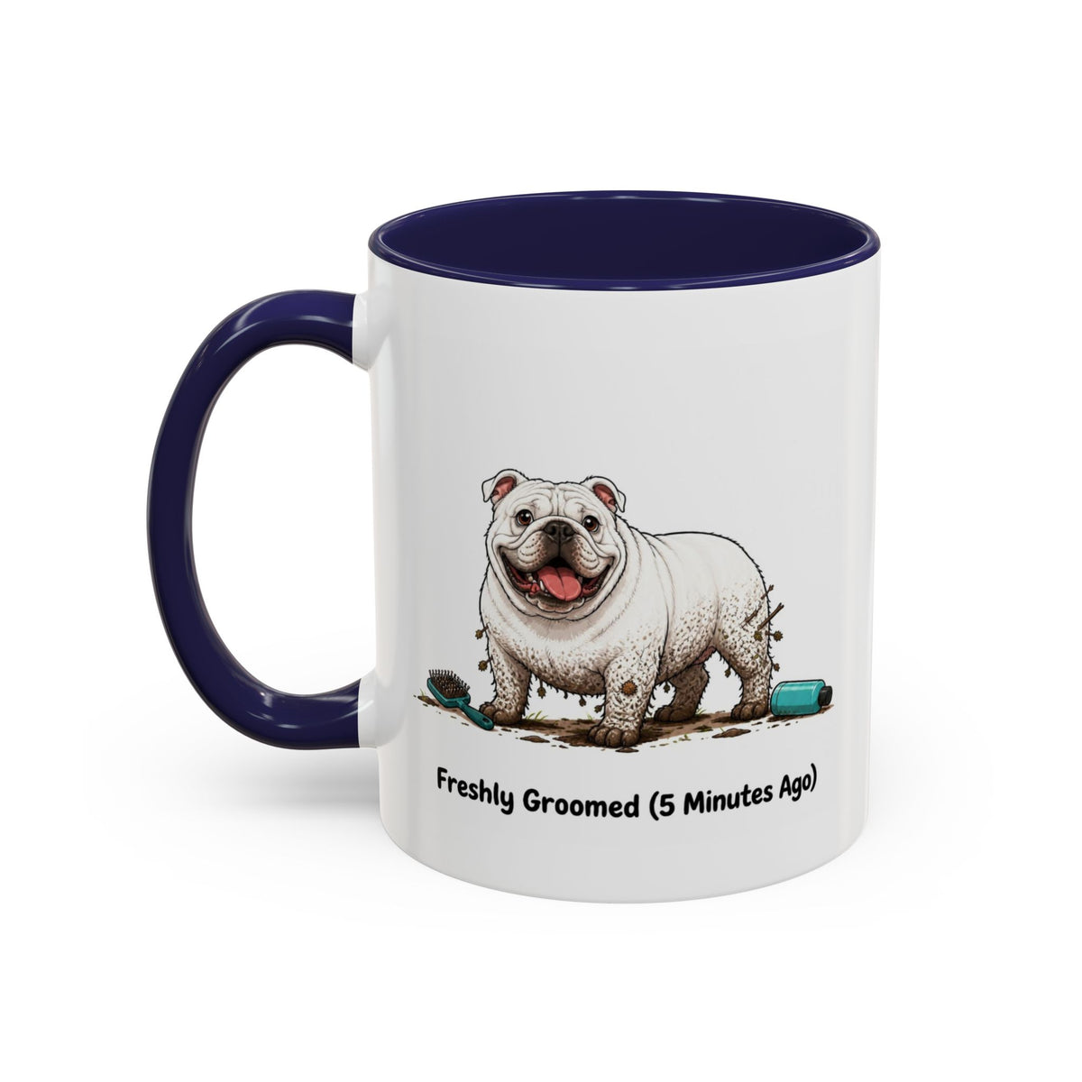 Freshly Groomed Mug - Bulldog - White