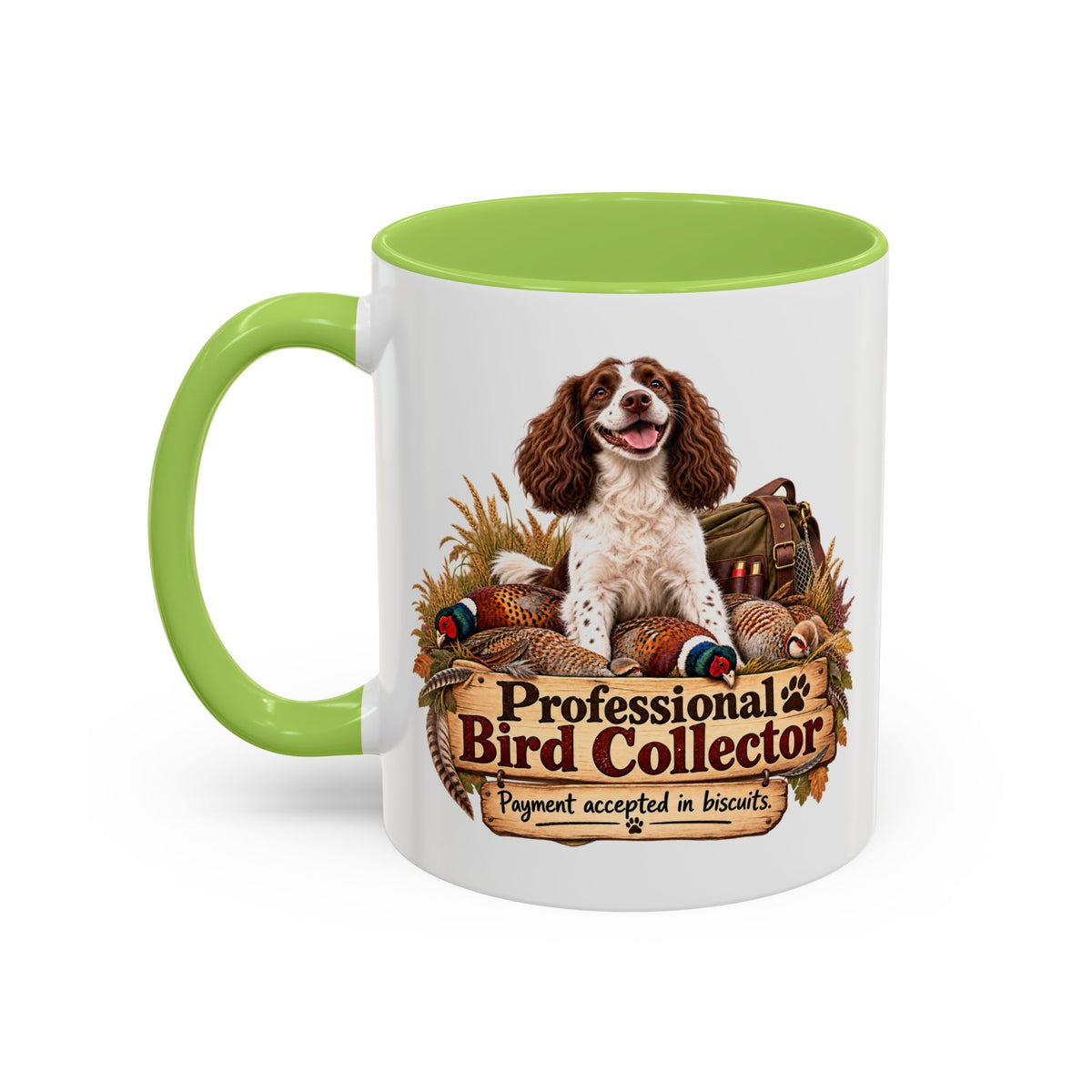 Funny Liver and White Springer Spaniel Mug - Professional Bird Collector, Gundog Owner Gift, Shooting Dog Lover Coffee Mug, 11oz