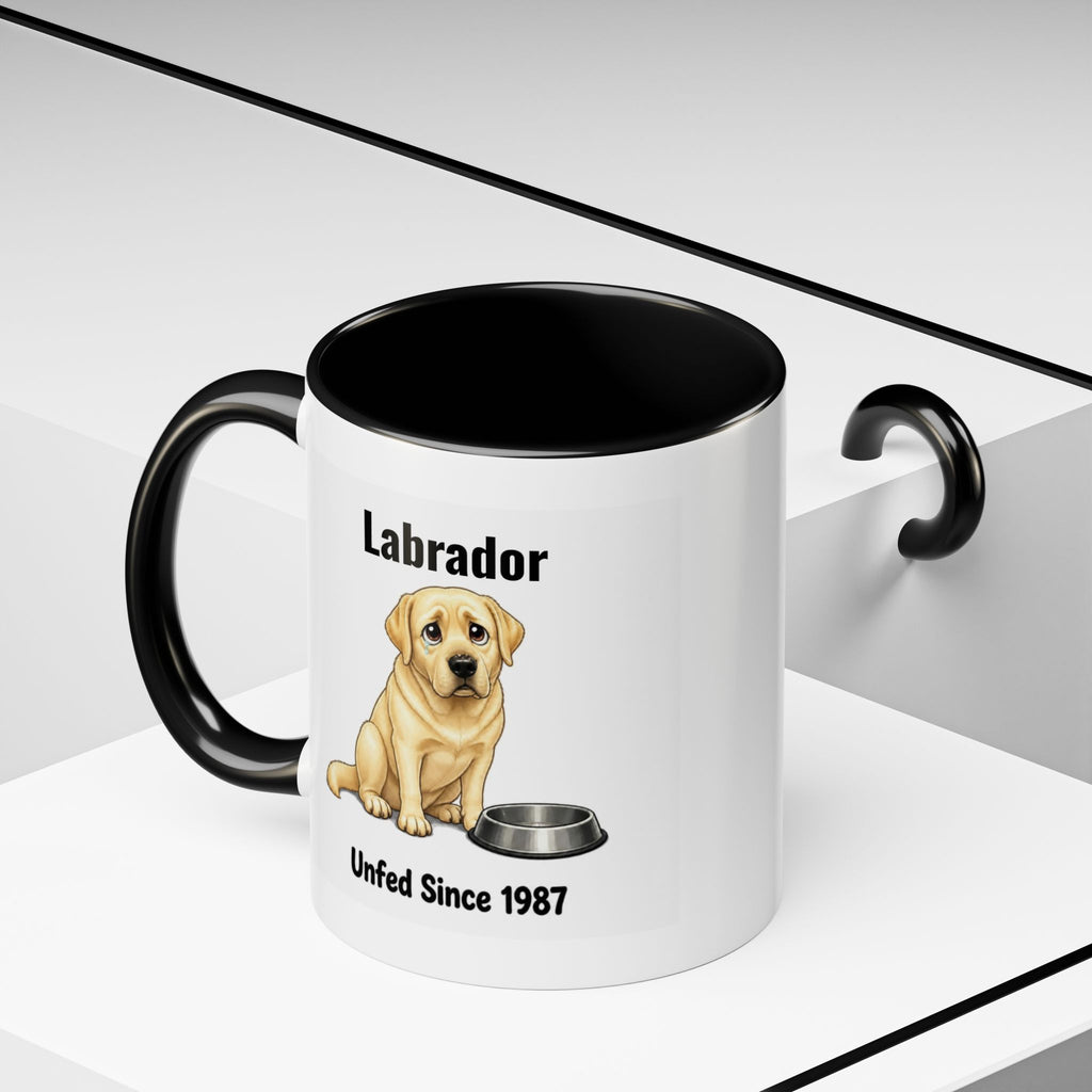 Personalised Yellow Labrador Mug - Unfed Since 1987 - Custom Dog Name, Funny Greedy Lab Gift, 11oz
