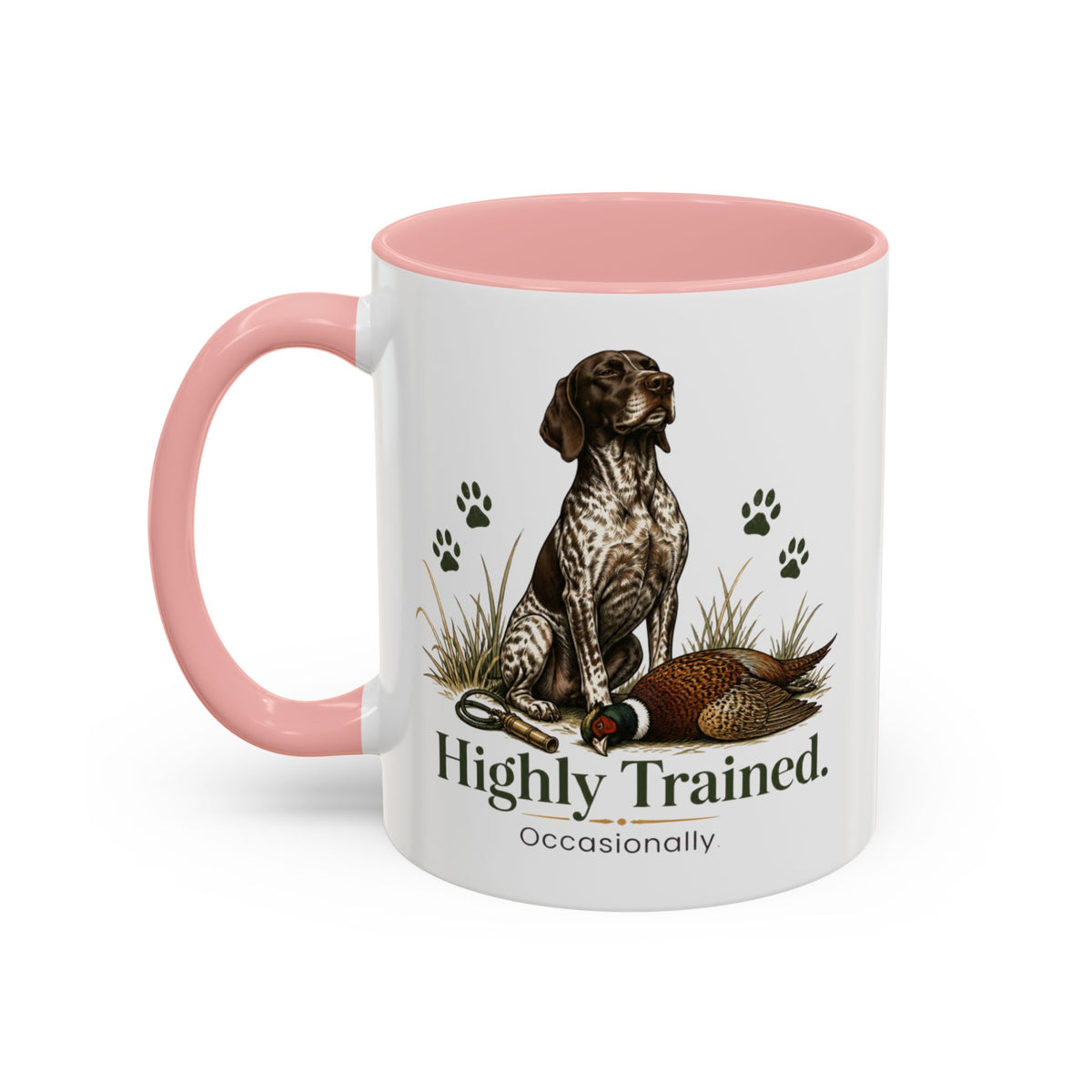 Funny German Shorthaired Pointer Mug - Highly Trained Occasionally, Gundog Owner Gift, Shooting Dog Lover Coffee Mug, 11oz