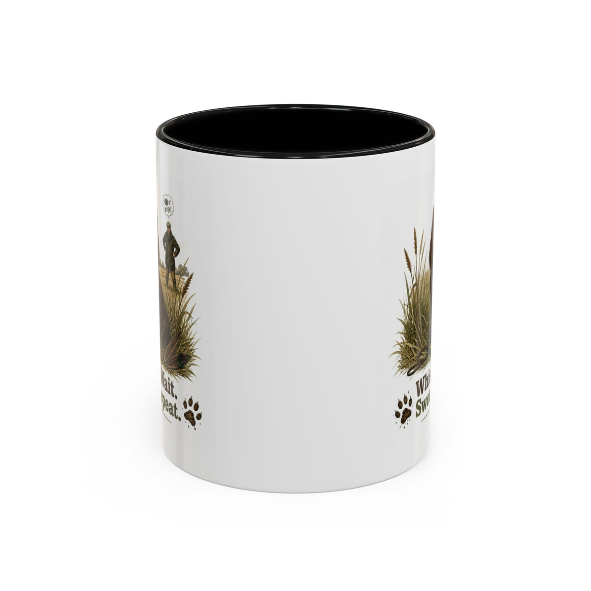 Funny Chocolate Cocker Spaniel Mug - Whistle. Wait. Swear. Repeat. Working Gun Dog Gift, Dog Training Mug, 11oz
