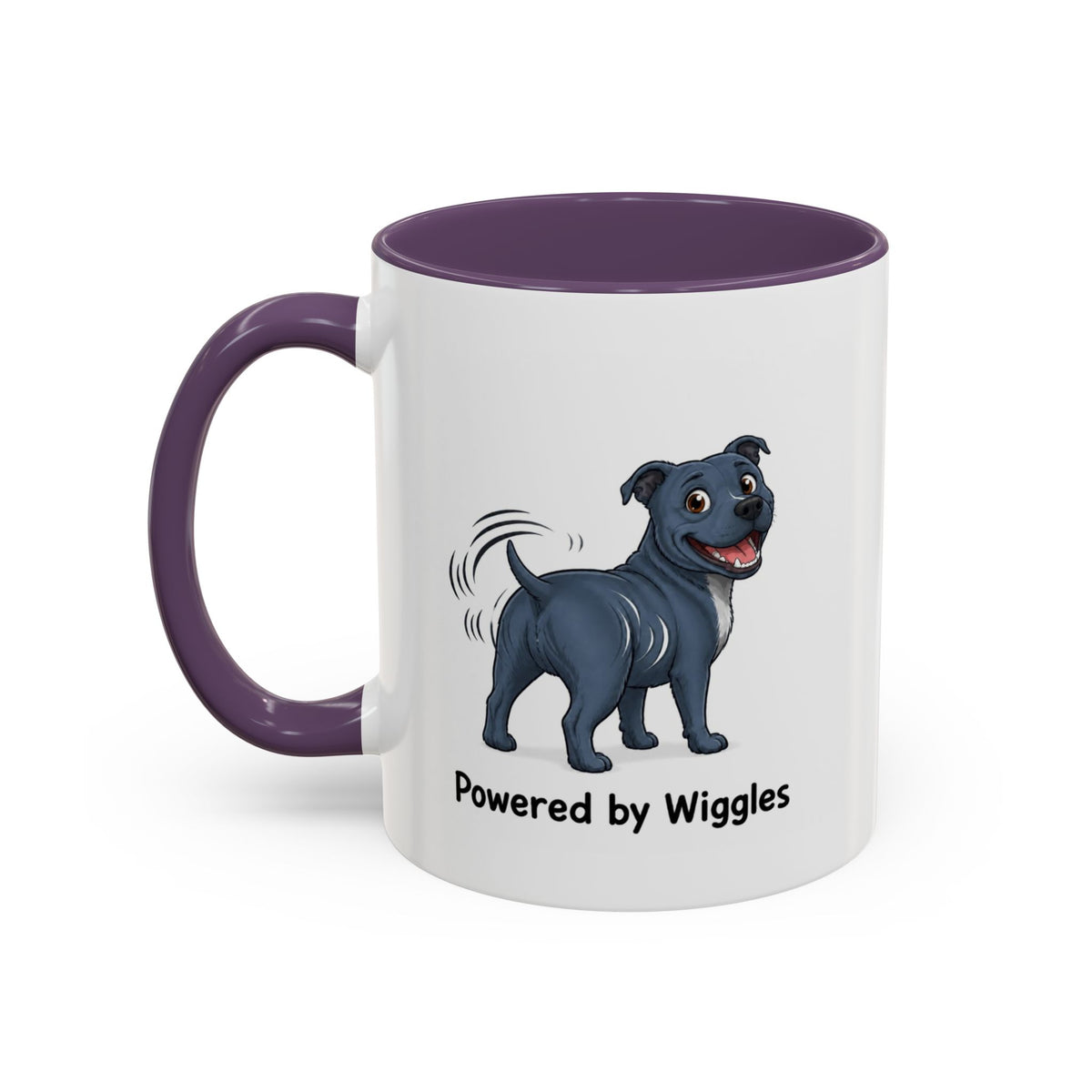 Powered by Wiggles Mug - Staffordshire Bull Terrier - Blue