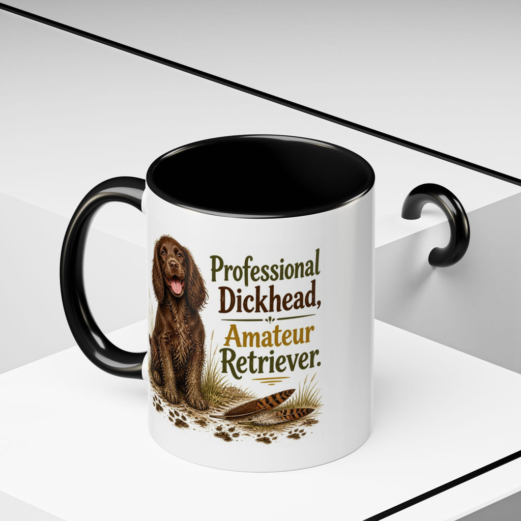 Funny Chocolate Cocker Spaniel Mug - Professional Dickhead, Amateur Retriever, Working Gun Dog Gift, Pheasant Shooting Mug, 11oz