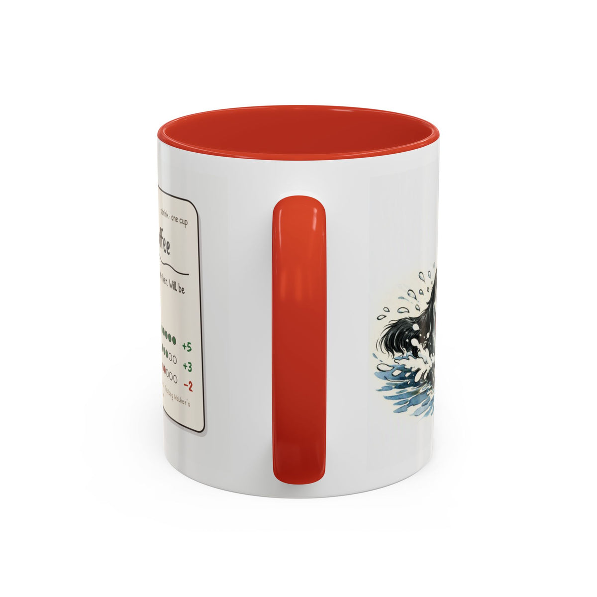 Funny cocker spaniel mug, wet black and white spaniel and car – view 6
