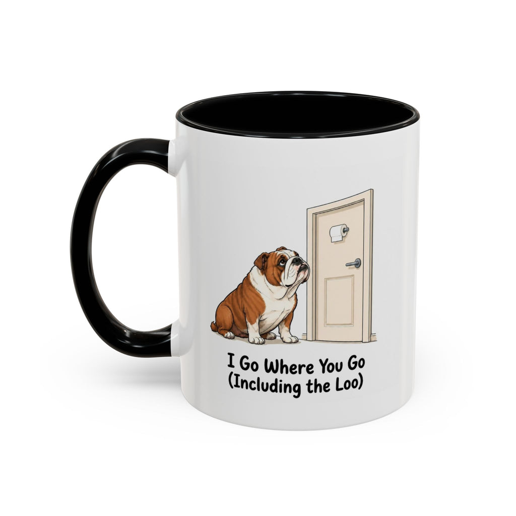 I Go Where You Go Mug - Bulldog - Red & White