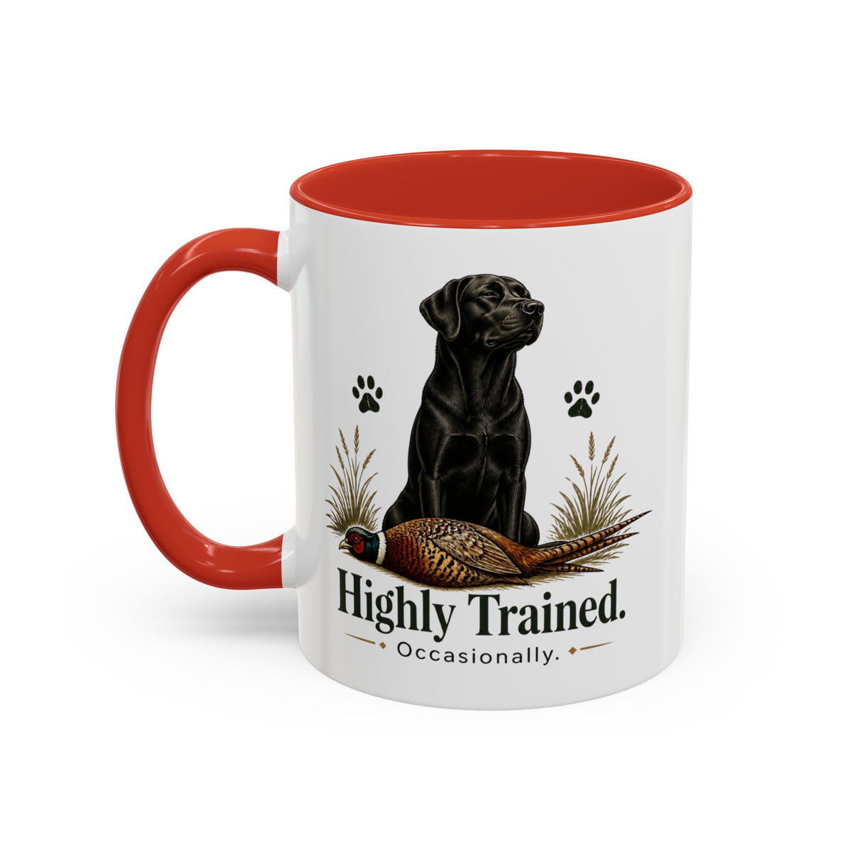 Funny Black Labrador Mug - Highly Trained Occasionally, Gundog Owner Gift, Shooting Dog Lover Coffee Mug, 11oz
