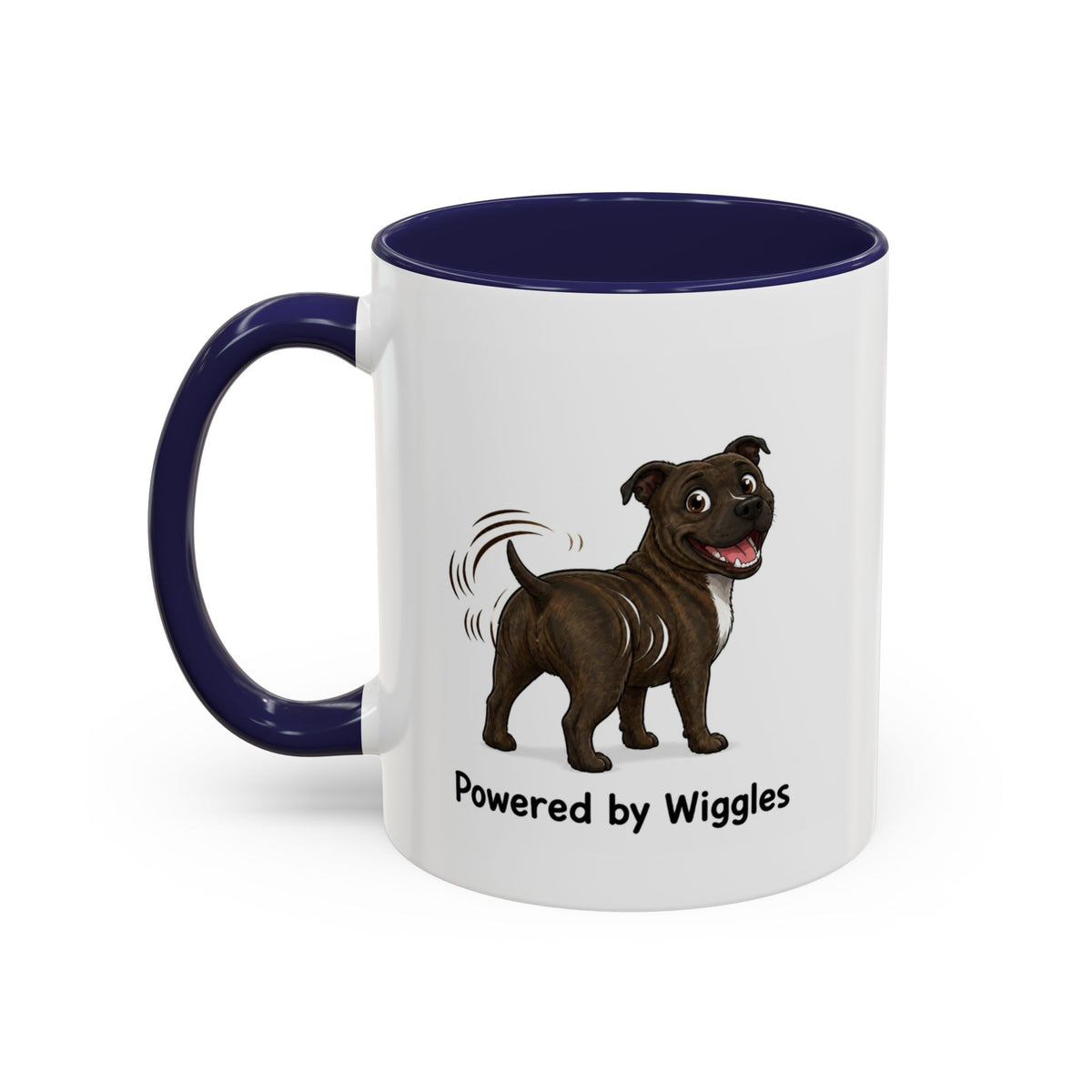 Powered by Wiggles Mug - Staffordshire Bull Terrier - Brindle