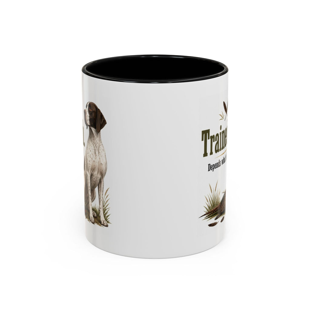 Funny English Pointer Mug - Trained-ish Depends What's Flying, Working Gun Dog Gift, Pheasant Shooting Mug, 11oz
