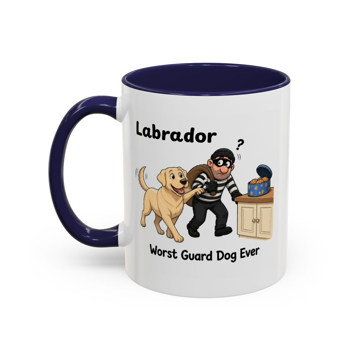 Personalised Yellow Labrador Mug - Worst Guard Dog Ever - Custom Dog Name, Funny Lab Gift, 11oz