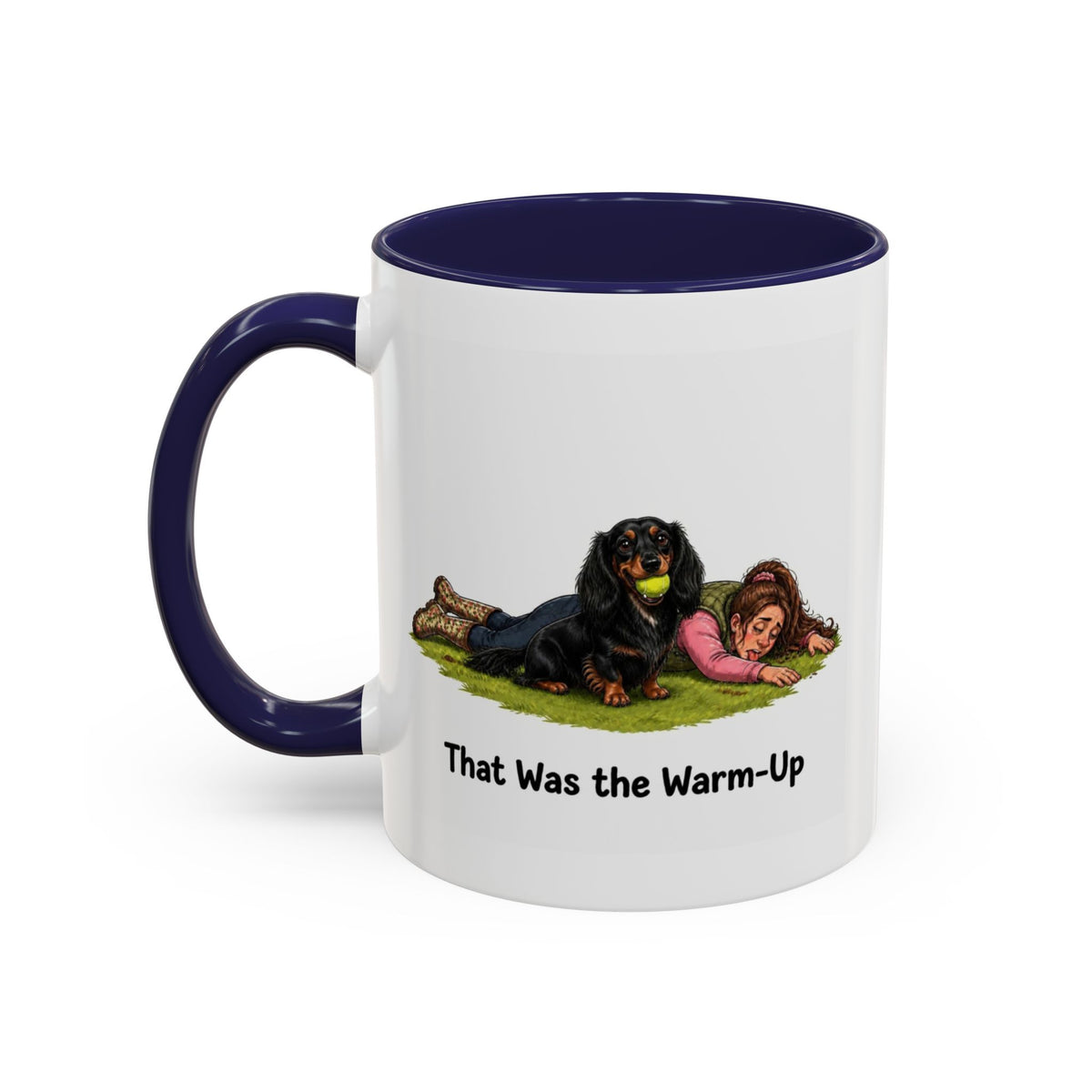 Warm-Up Mug - Mini Long Haired Dachshund - Black & Tan - Woman