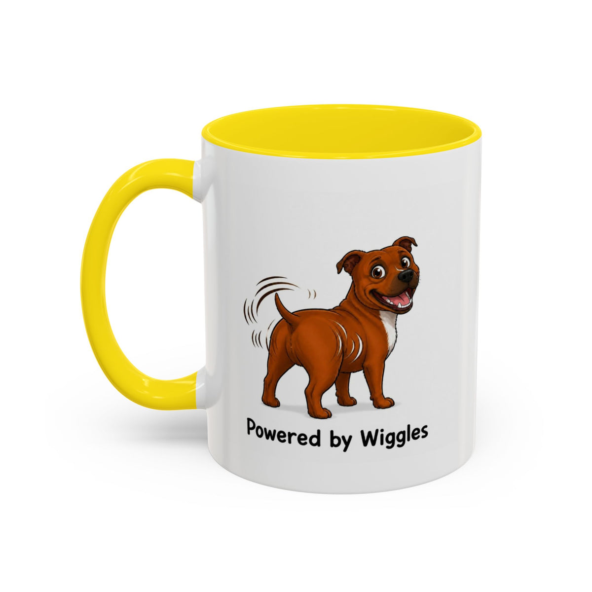 Powered by Wiggles Mug - Staffordshire Bull Terrier - Red