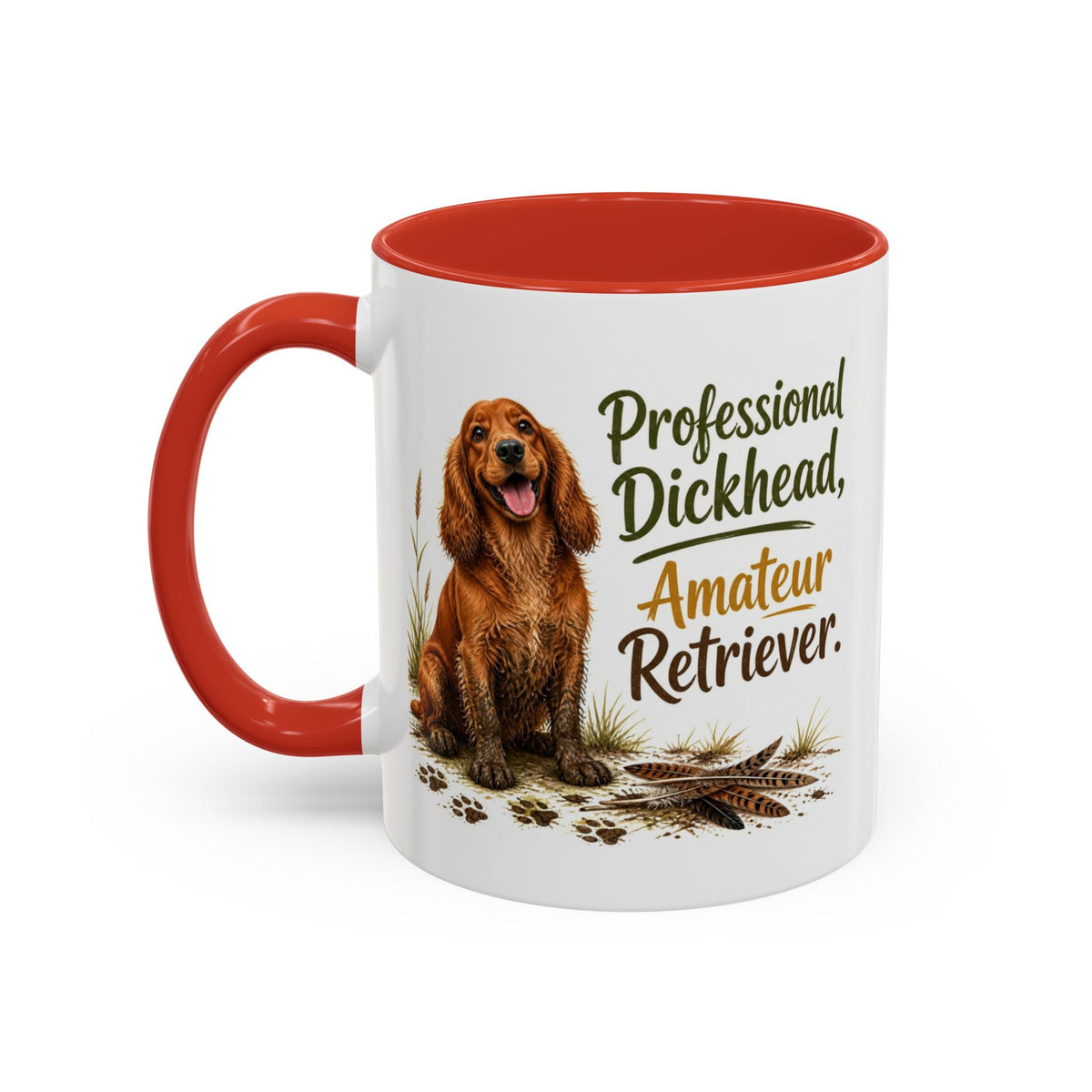 Funny Red Cocker Spaniel Mug - Professional Dickhead, Amateur Retriever, Working Gun Dog Gift, Pheasant Shooting Mug, 11oz