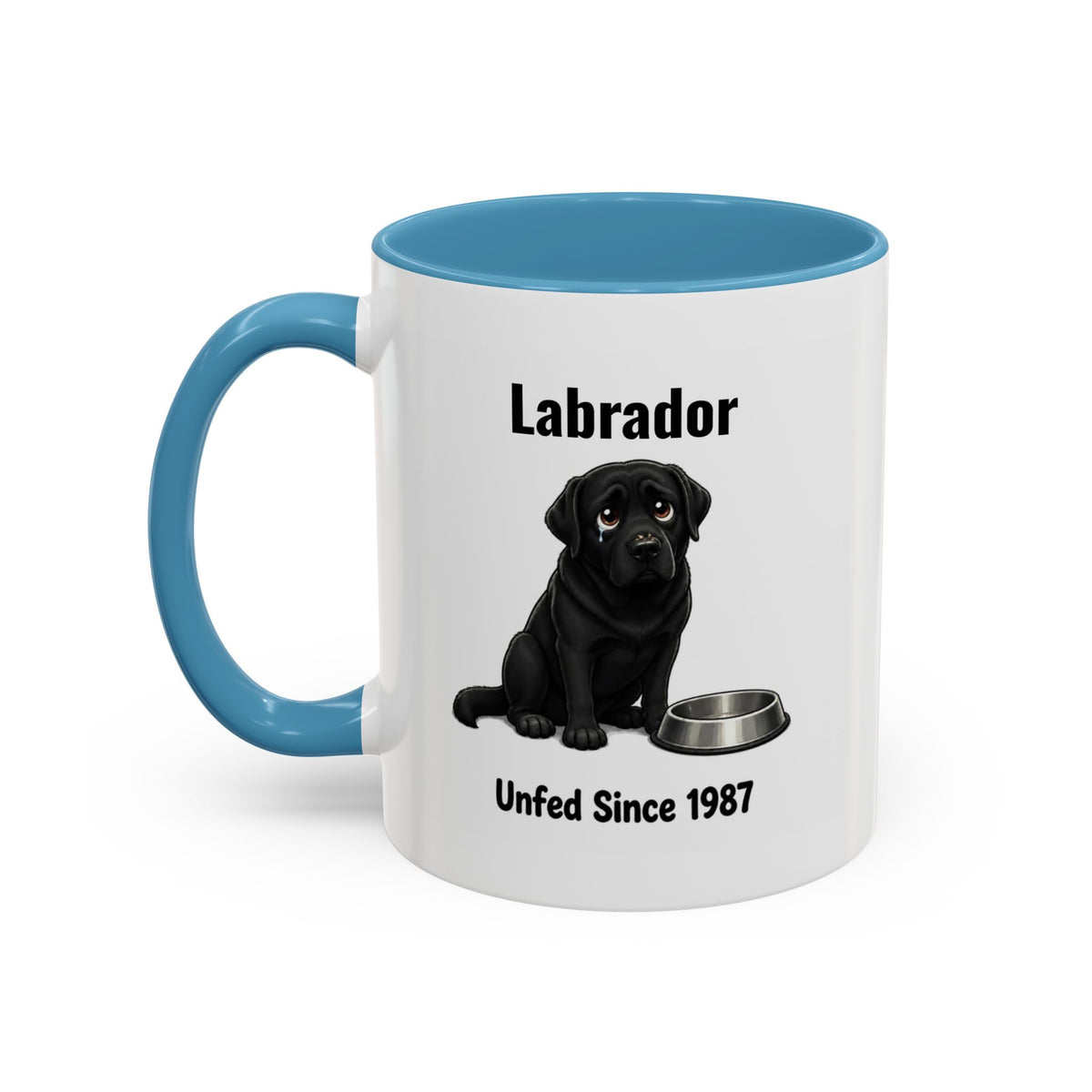 Personalised Black Labrador Mug - Unfed Since 1987 - Custom Dog Name, Funny Greedy Lab Gift, 11oz