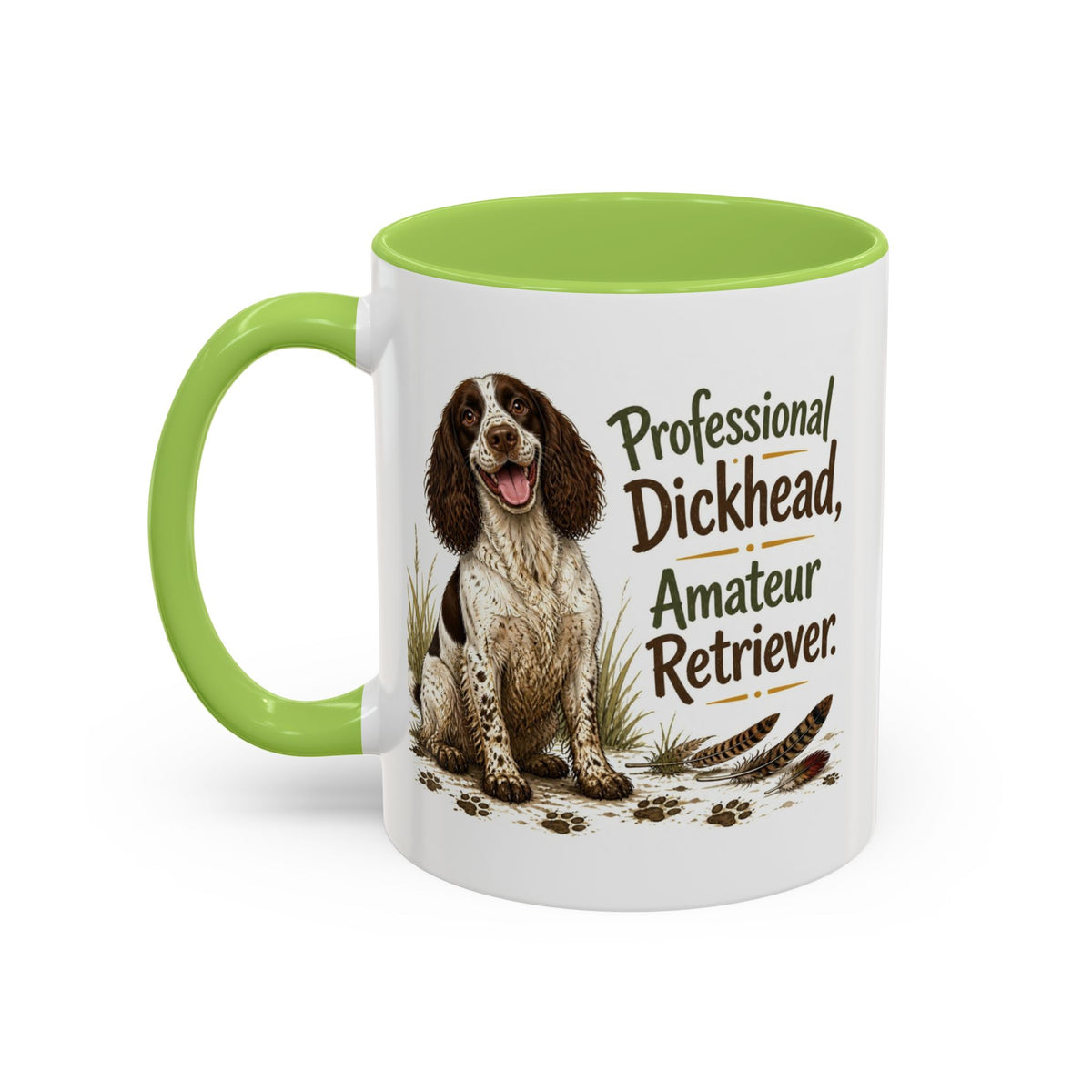 Funny Liver and White Springer Spaniel Mug - Professional Dickhead, Amateur Retriever, Working Gun Dog Gift, Pheasant Shooting Mug, 11oz