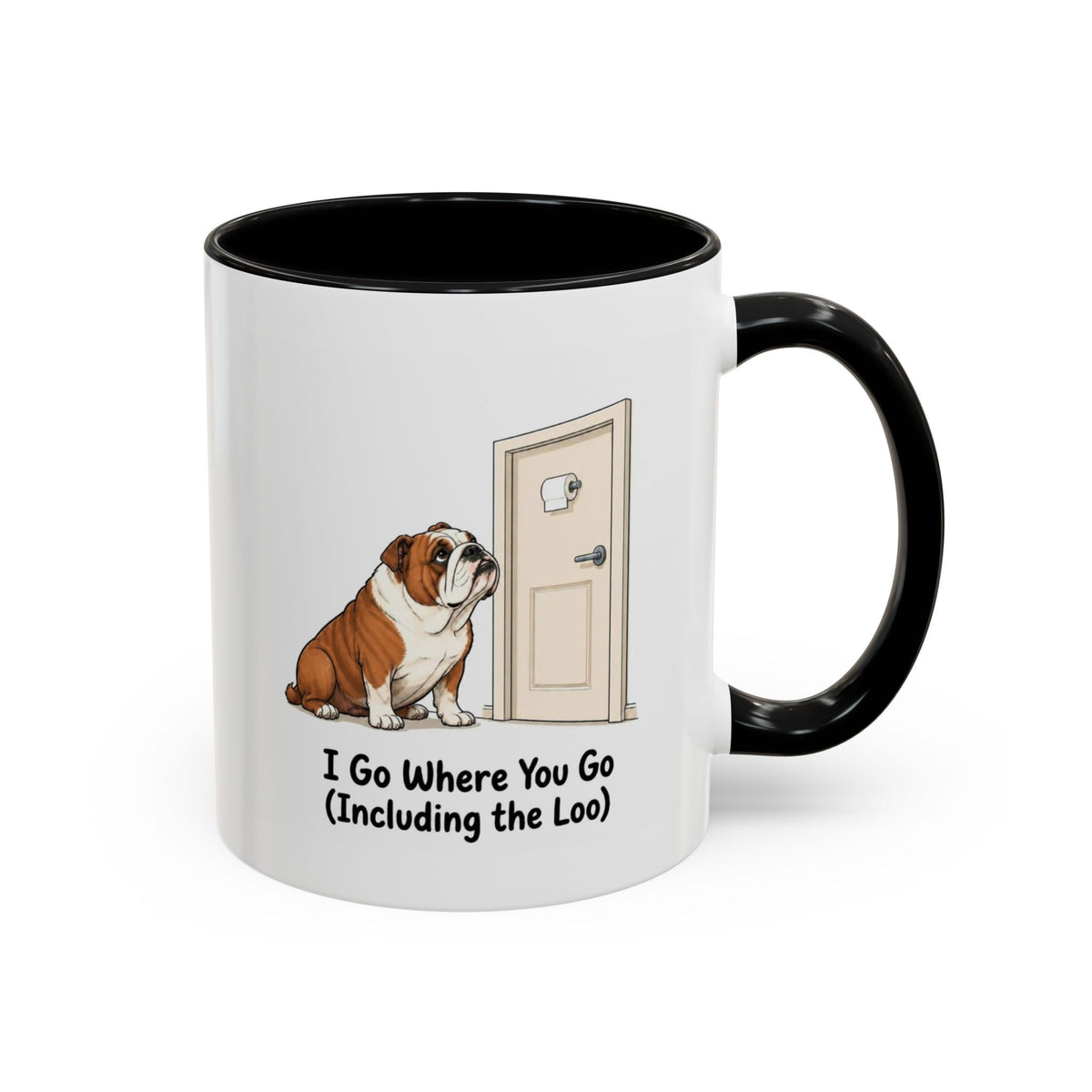 I Go Where You Go Mug - Bulldog - Red & White