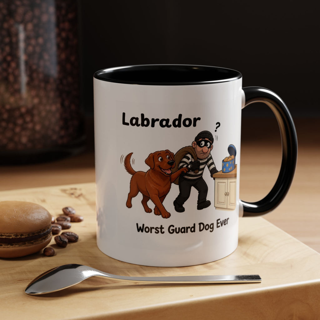 Personalised Fox Red Labrador Mug - Worst Guard Dog Ever - Custom Dog Name, Funny Lab Gift, 11oz