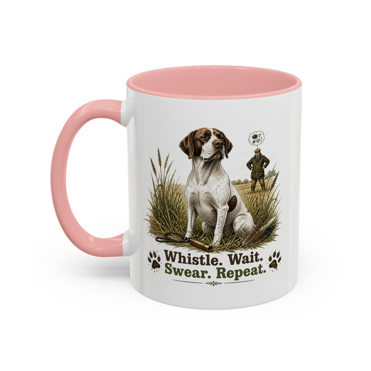 Funny English Pointer Mug - Whistle. Wait. Swear. Repeat. Working Gun Dog Gift, Dog Training Mug, 11oz