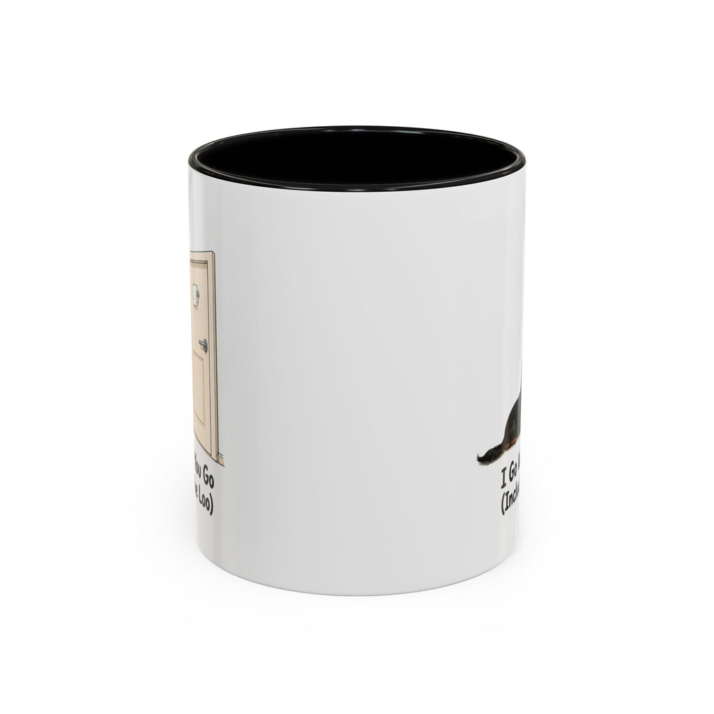I Go Where You Go Mug - Mini Long Haired Dachshund - Black & Tan