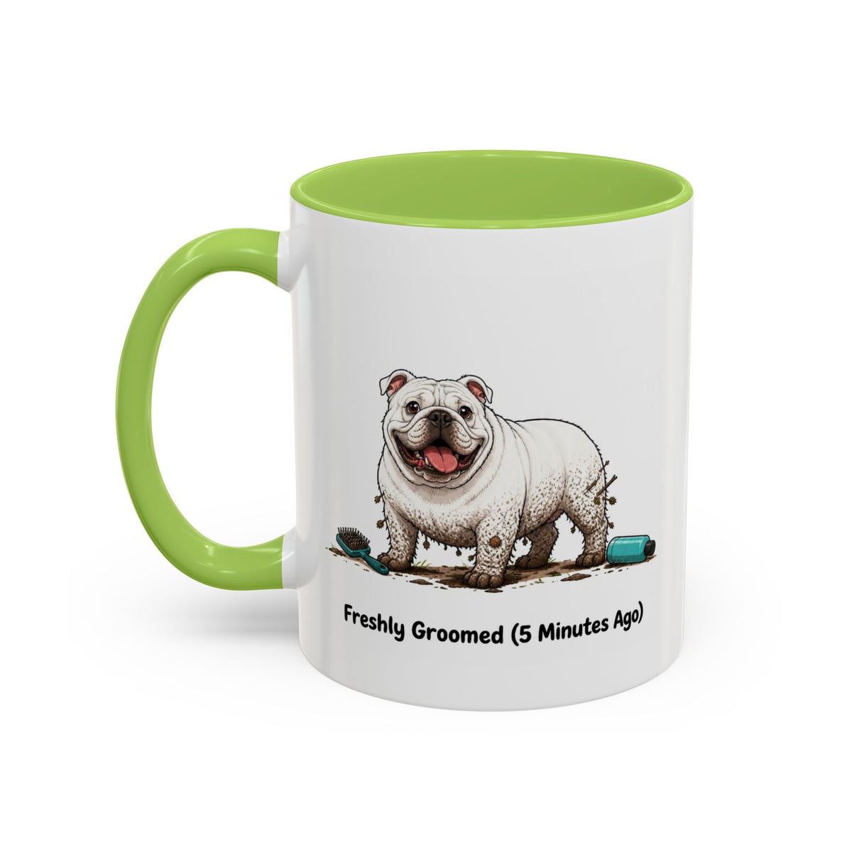 Freshly Groomed Mug - Bulldog - White