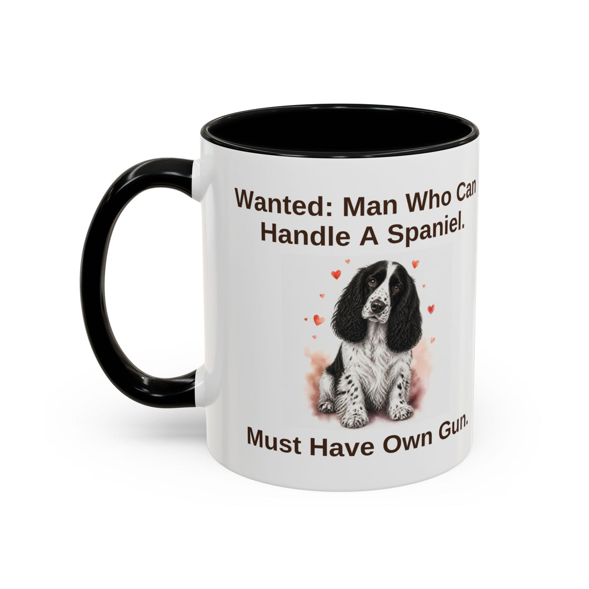 Wanted Mug - Springer Spaniel - Black & White - Man