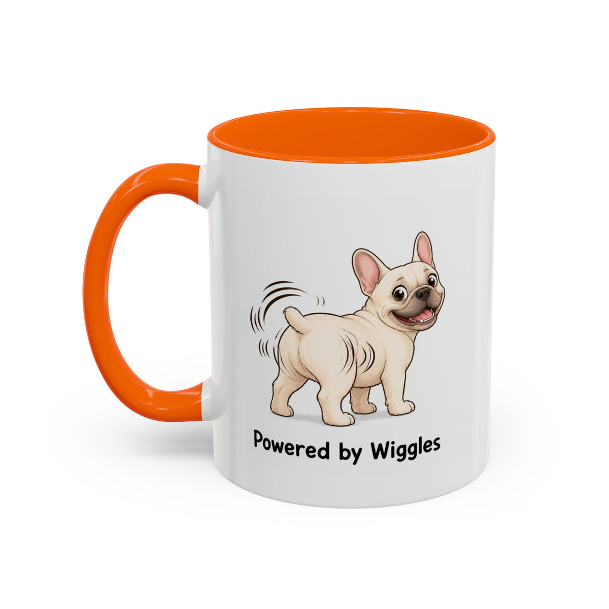 Powered by Wiggles Mug - French Bulldog - Cream