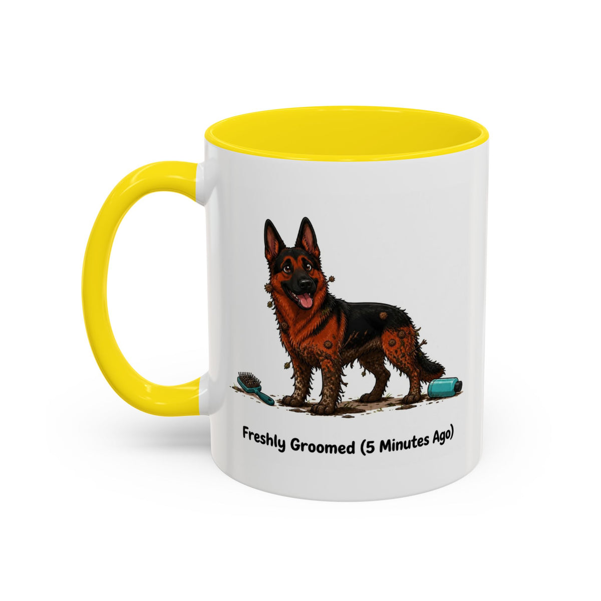 Freshly Groomed Mug - German Shepherd - Black & Red