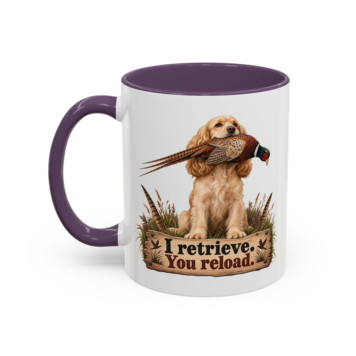 Funny Golden Cocker Spaniel Mug - I Retrieve You Reload, Gundog Owner Gift, Shooting Dog Lover Coffee Mug, 11oz