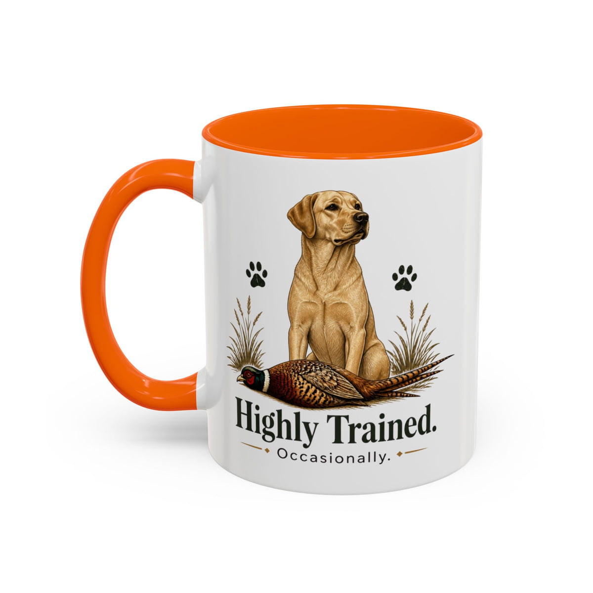 Funny Yellow Labrador Mug - Highly Trained Occasionally, Gundog Owner Gift, Shooting Dog Lover Coffee Mug, 11oz