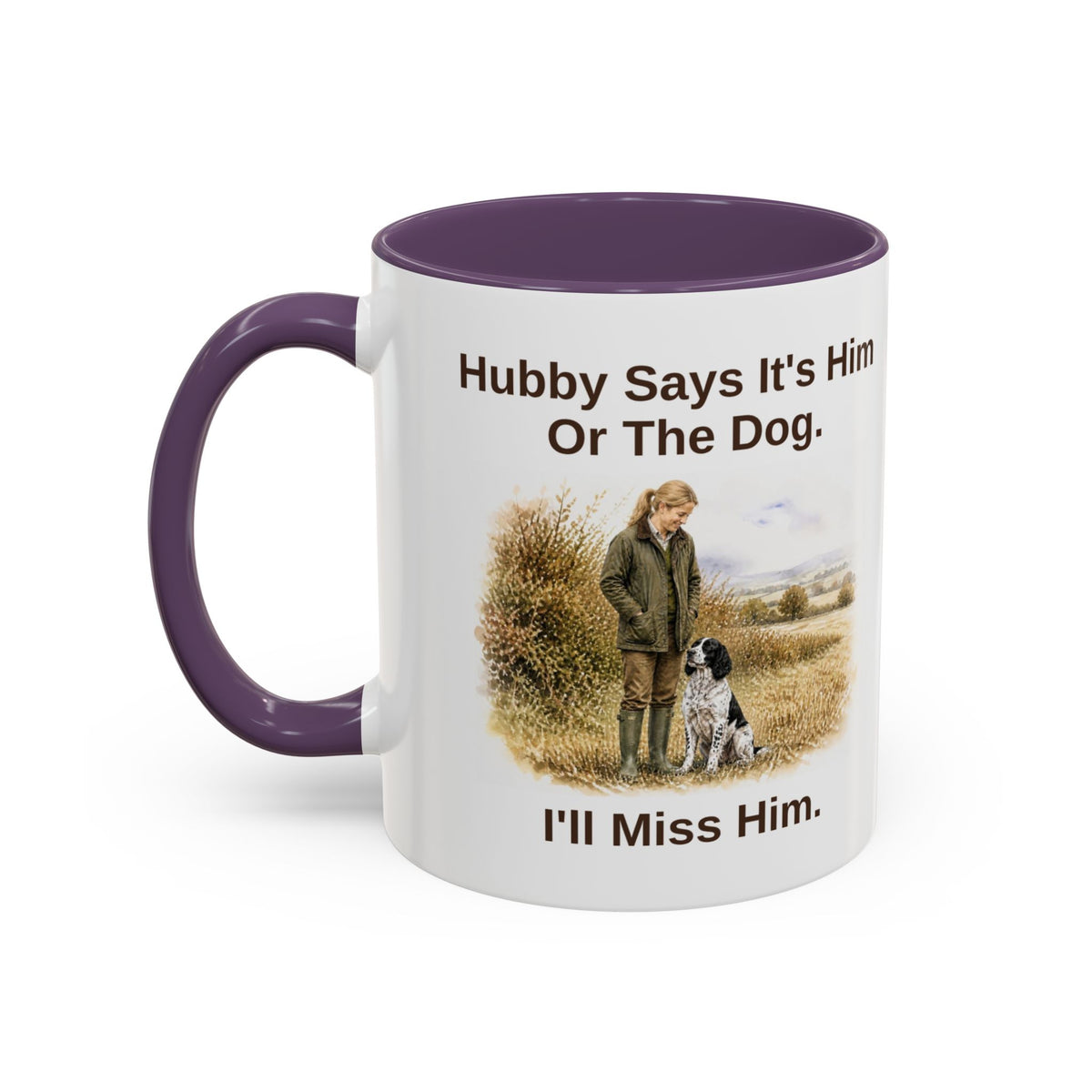 Hubby Says Mug - Springer Spaniel - Black & White - Blonde