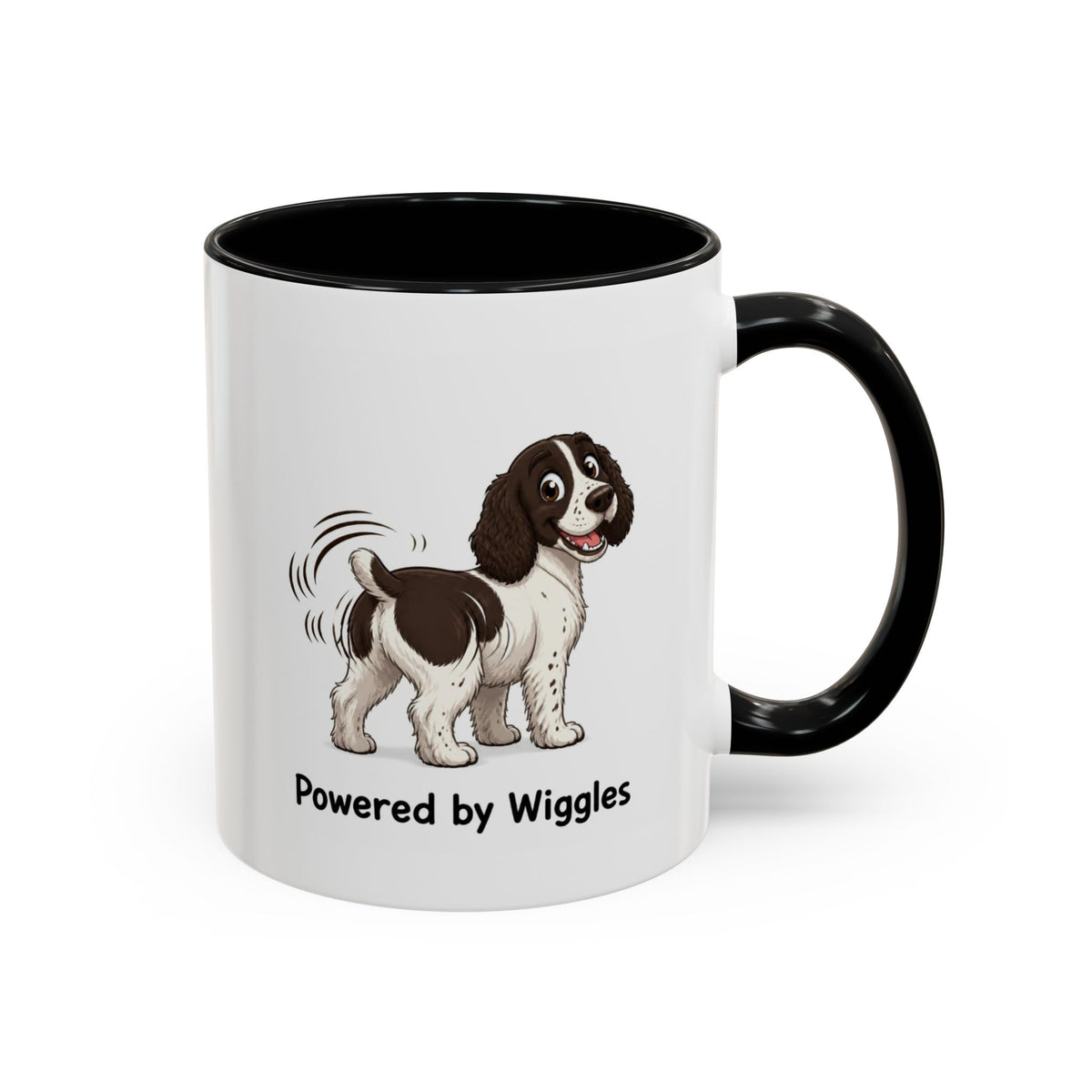 Powered by Wiggles Mug - Springer Spaniel - Liver & White