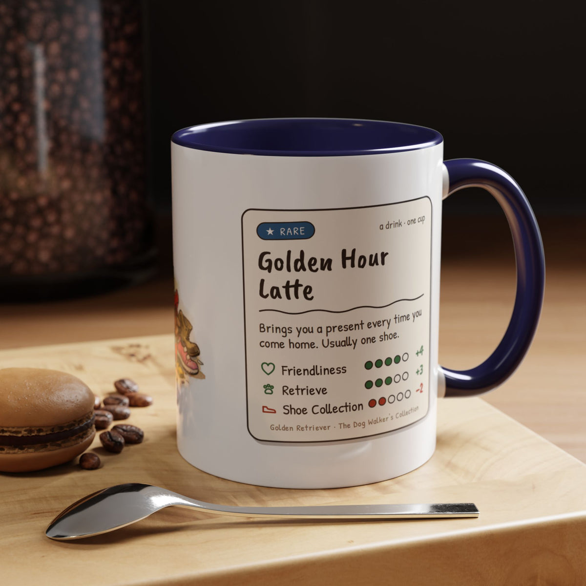 Funny golden retriever mug, dog with a stolen shoe – view 13