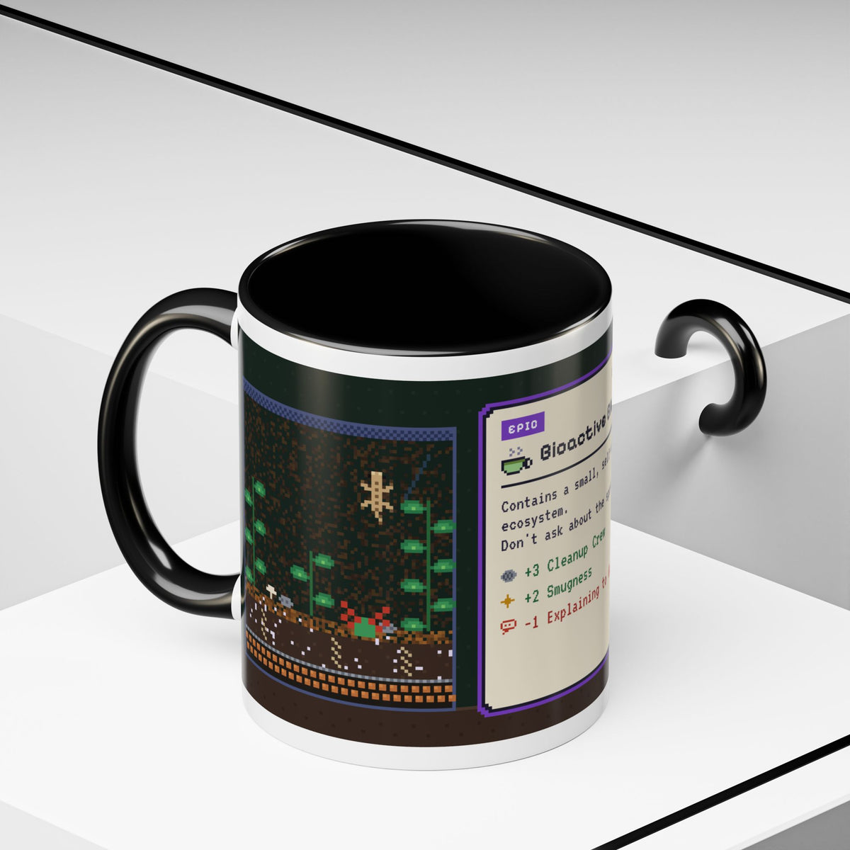 Bioactive Blend pixel art vivarium keeper mug, 11oz ceramic – view 9
