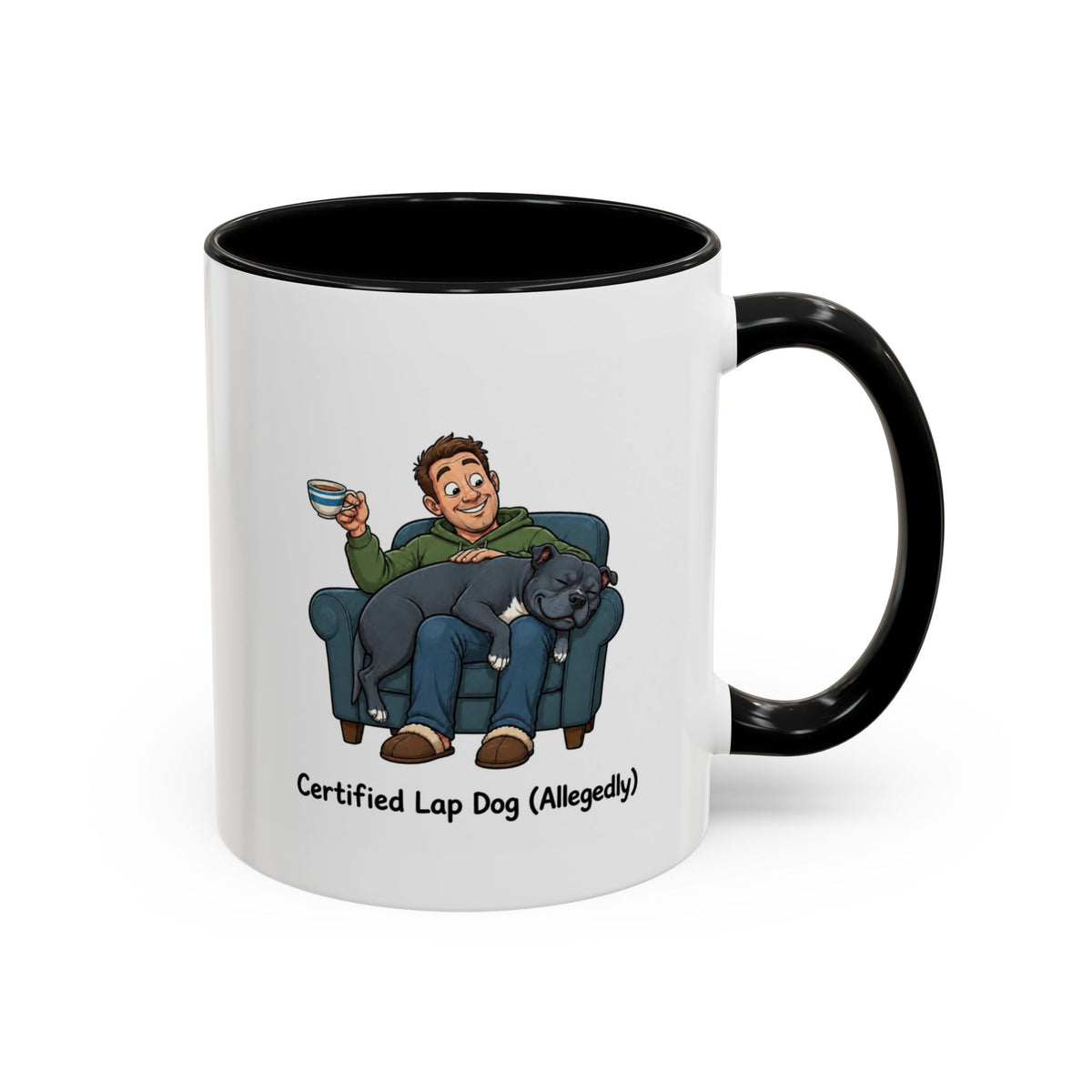 Lap Dog Mug - Staffordshire Bull Terrier - Blue