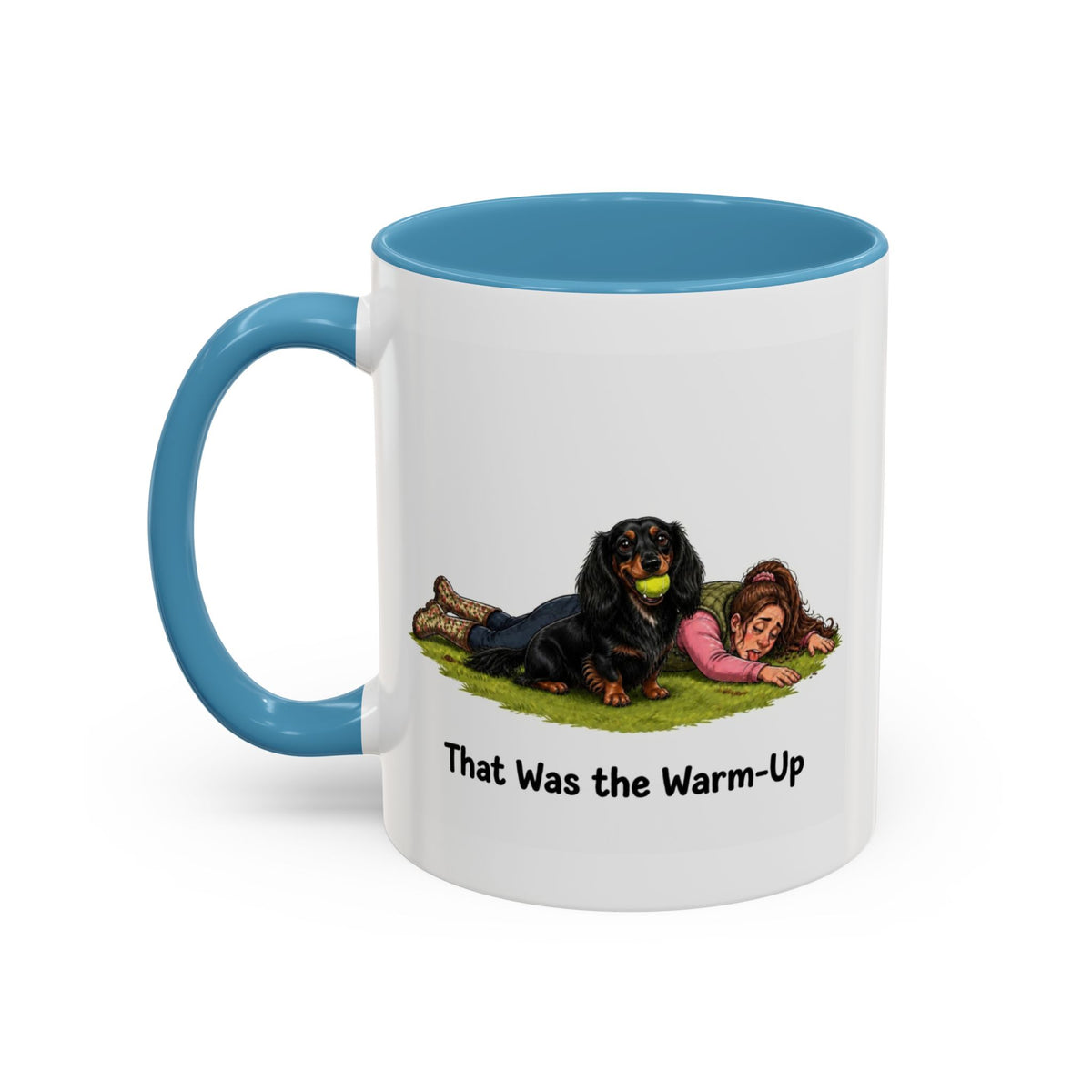 Warm-Up Mug - Mini Long Haired Dachshund - Black & Tan - Woman