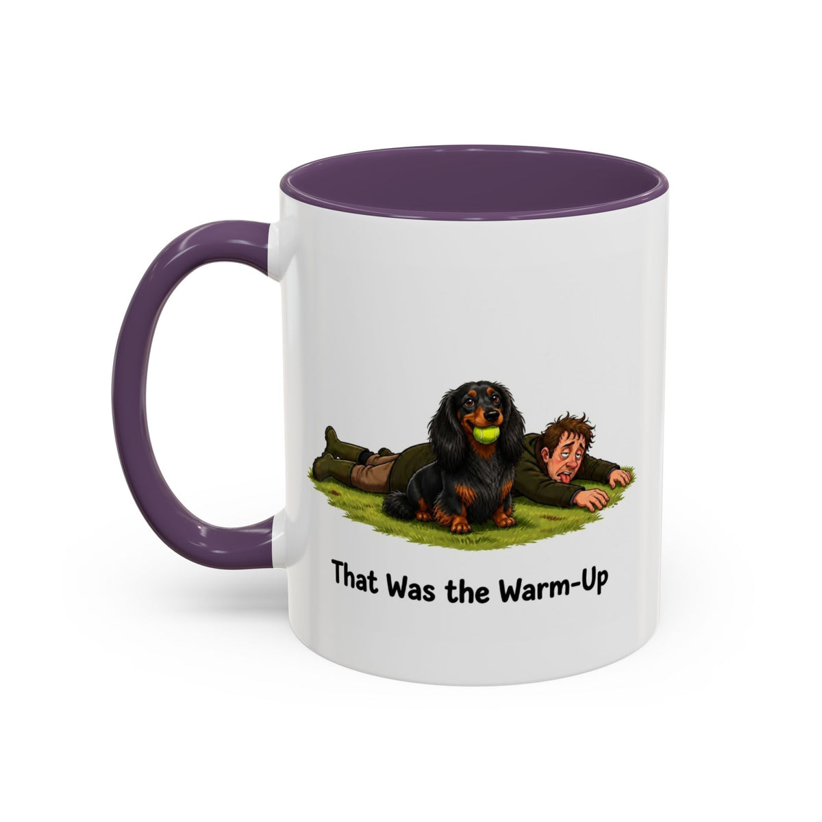 Warm-Up Mug - Mini Long Haired Dachshund - Black & Tan - Man
