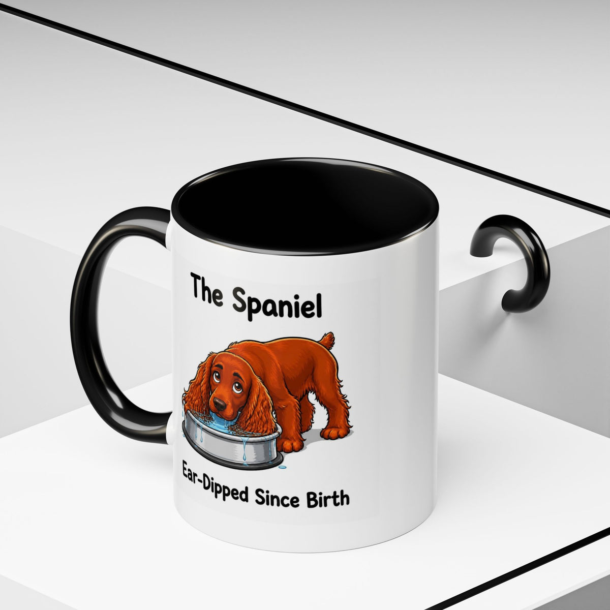 Funny Red Cocker Spaniel Mug - The Spaniel, Ear-Dipped Since Birth, Spaniel Owner Gift, Dog Lover Coffee Mug, 11oz
