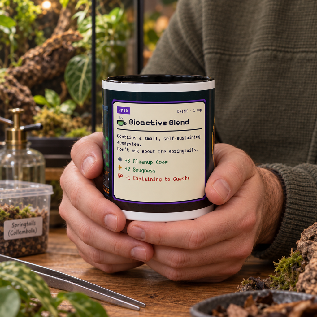Bioactive Blend pixel art vivarium keeper mug, 11oz ceramic – view 11