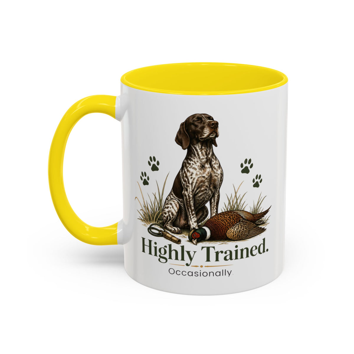 Funny German Shorthaired Pointer Mug - Highly Trained Occasionally, Gundog Owner Gift, Shooting Dog Lover Coffee Mug, 11oz