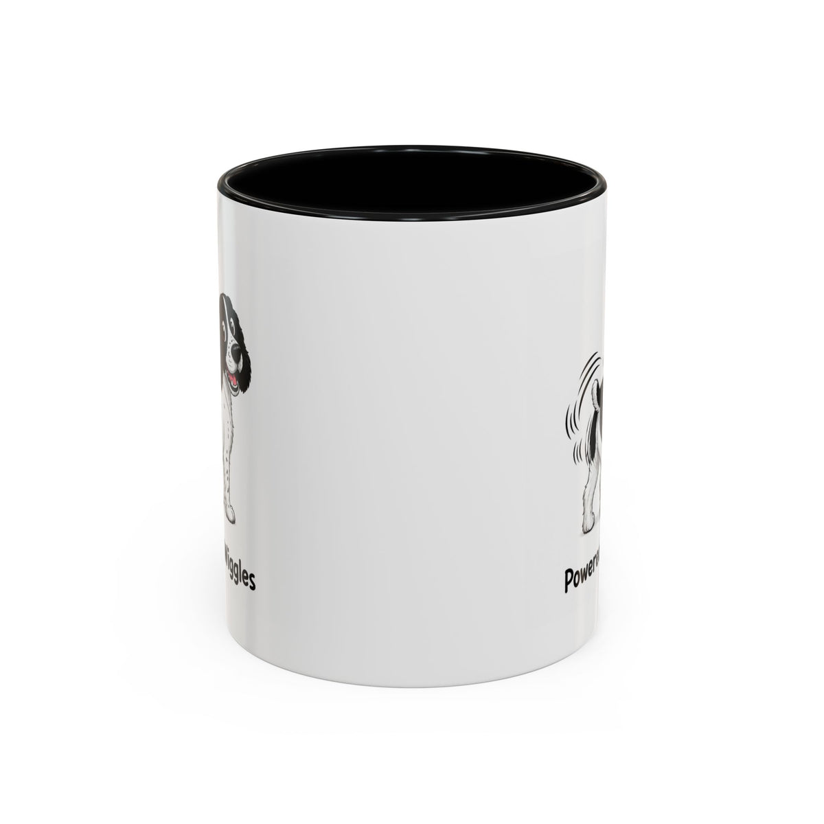 Powered by Wiggles Mug - Springer Spaniel - Black & White