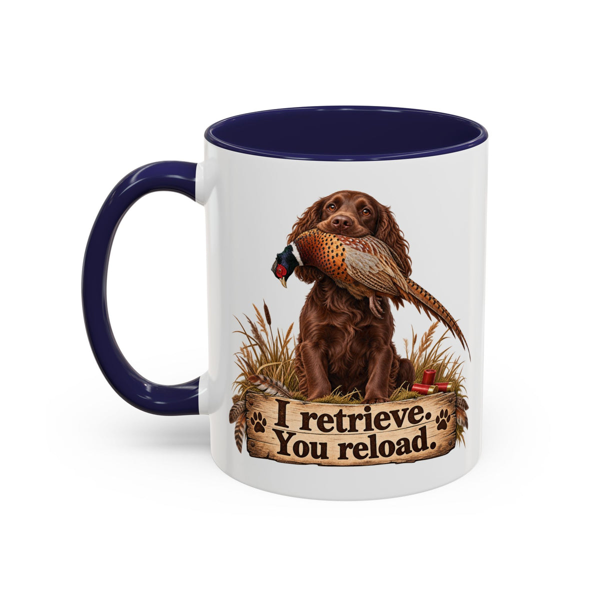 Funny Chocolate Cocker Spaniel Mug - I Retrieve You Reload, Gundog Owner Gift, Shooting Dog Lover Coffee Mug, 11oz