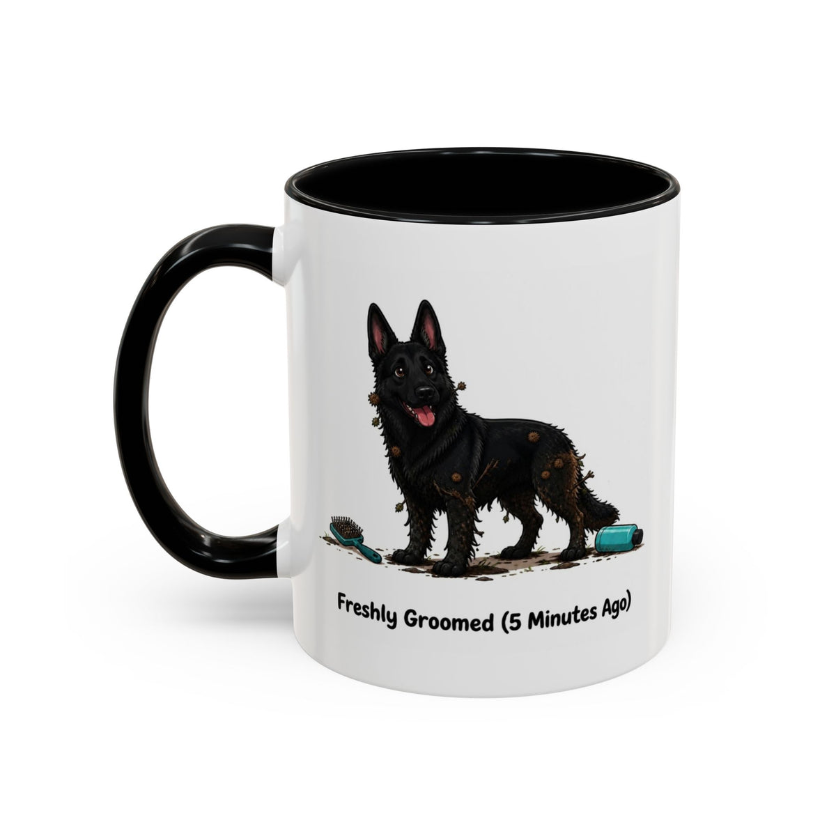 Freshly Groomed Mug - German Shepherd - Black